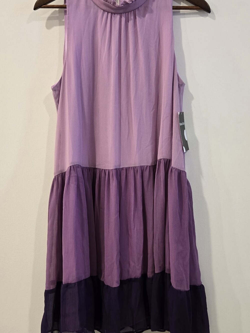 NEW Maison Tara purple Layered Shift Dress Sz 10 Med Casual Comfy NWT $92